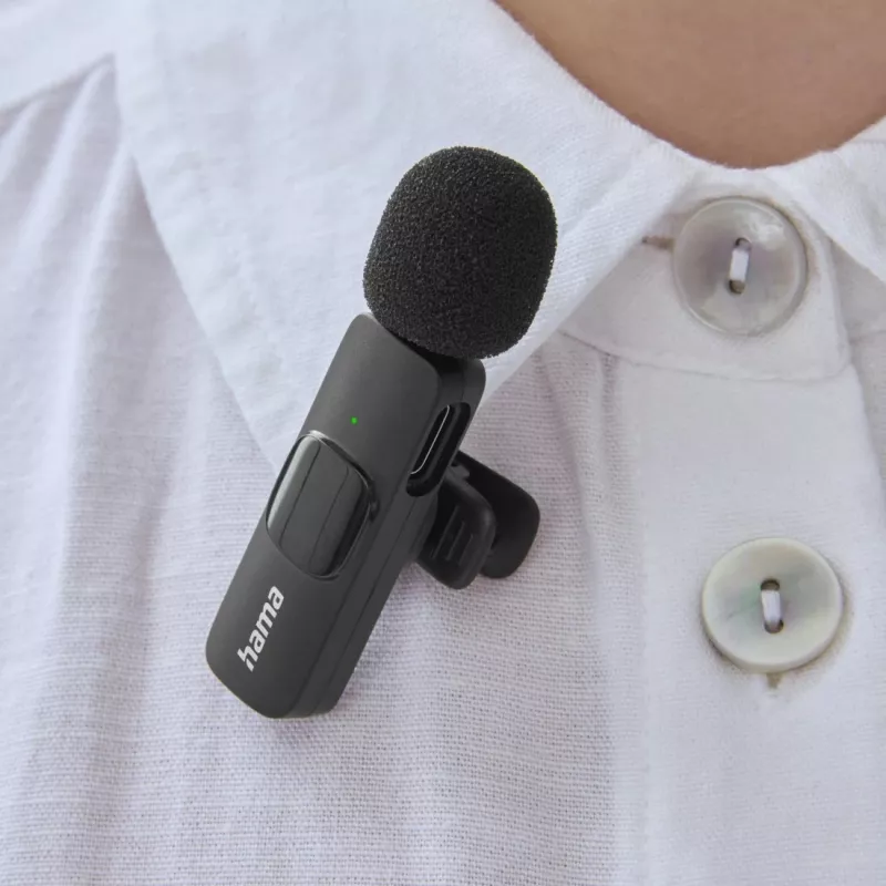 Hama Smart Wireless must lavalier/rinnamikrofon