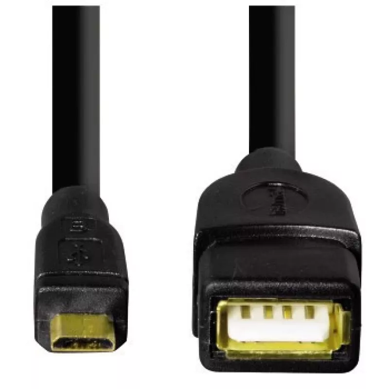 Hama USB 2.0 adapterkaabel USB-kaabel 0,15 m USB A Micro-USB B Must