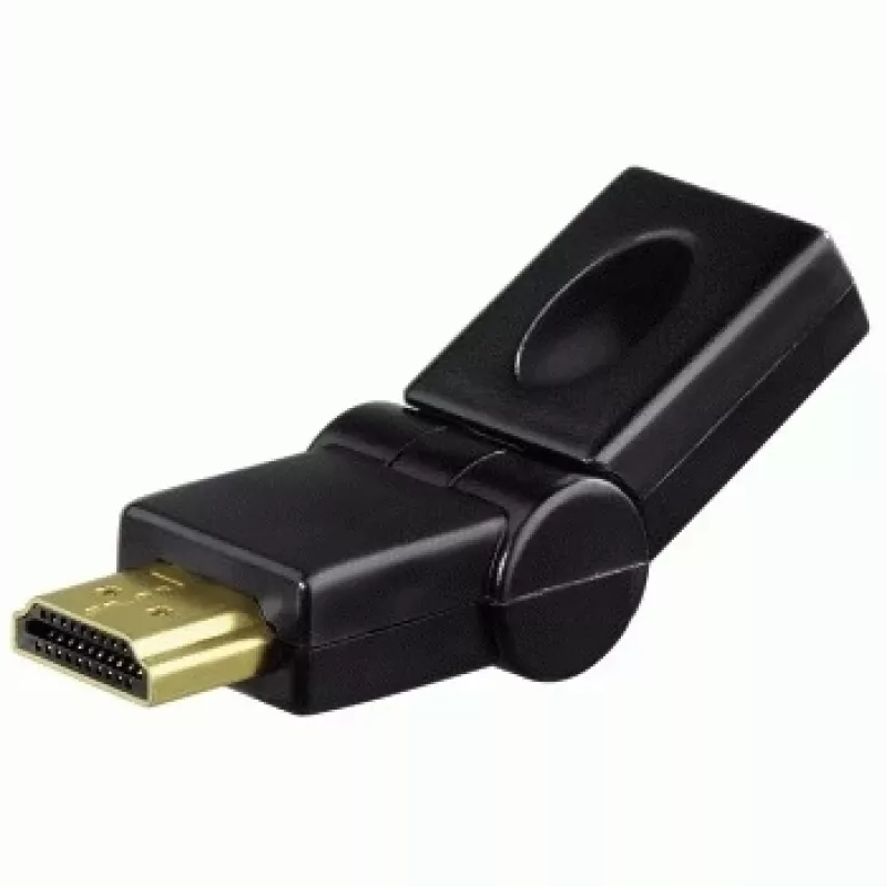 Hama Compact Adapter HDMI-pistik - HDMI-pesa, pöörlev, must
