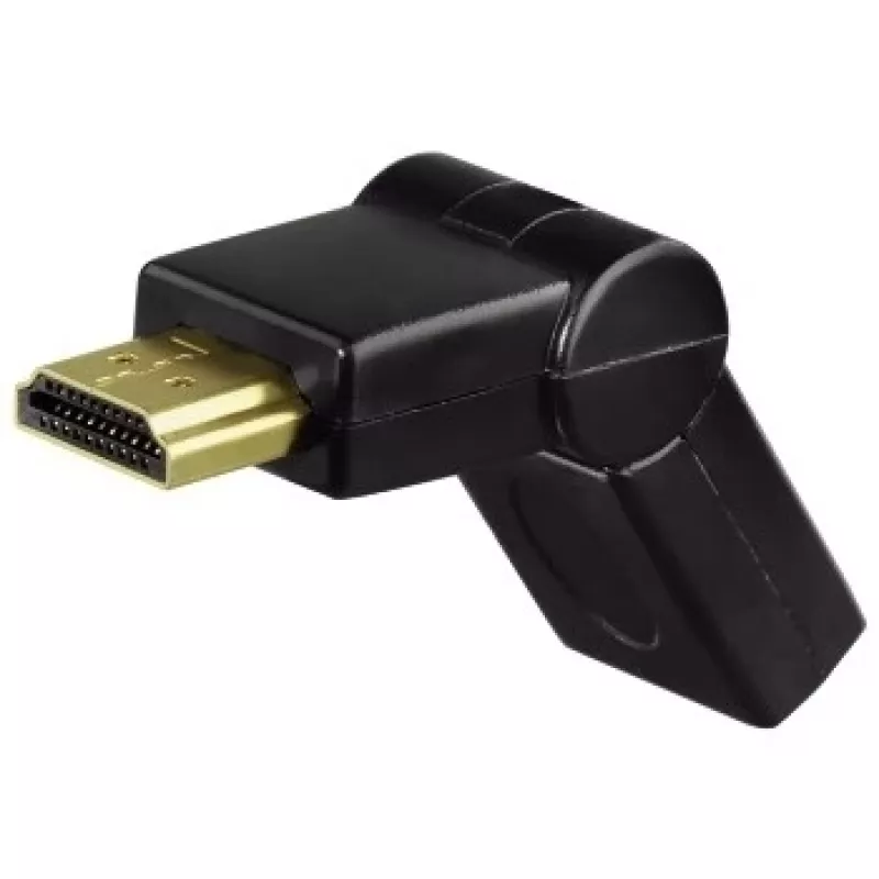 Hama Compact Adapter HDMI-pistik - HDMI-pesa, pöörlev, must