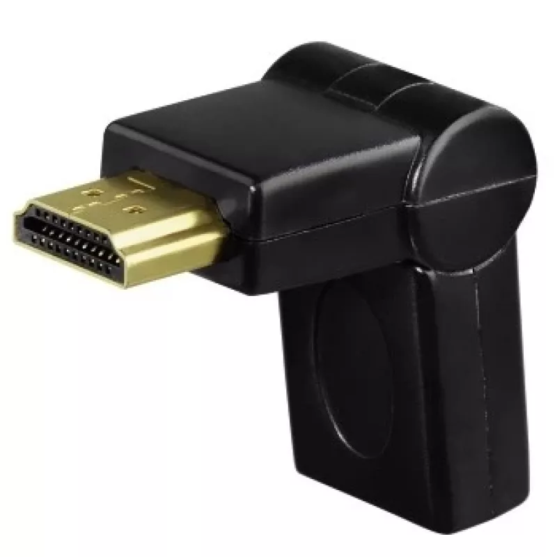 Hama Compact Adapter HDMI-pistik - HDMI-pesa, pöörlev, must