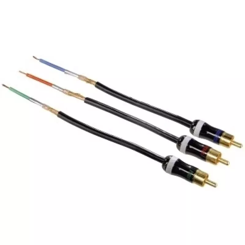 Hama ProClass YUV-kaabel, 3 RCA - 3 RCA, metall, 1,5 m komponent (YPbPr) videokaabel 3 x RCA must