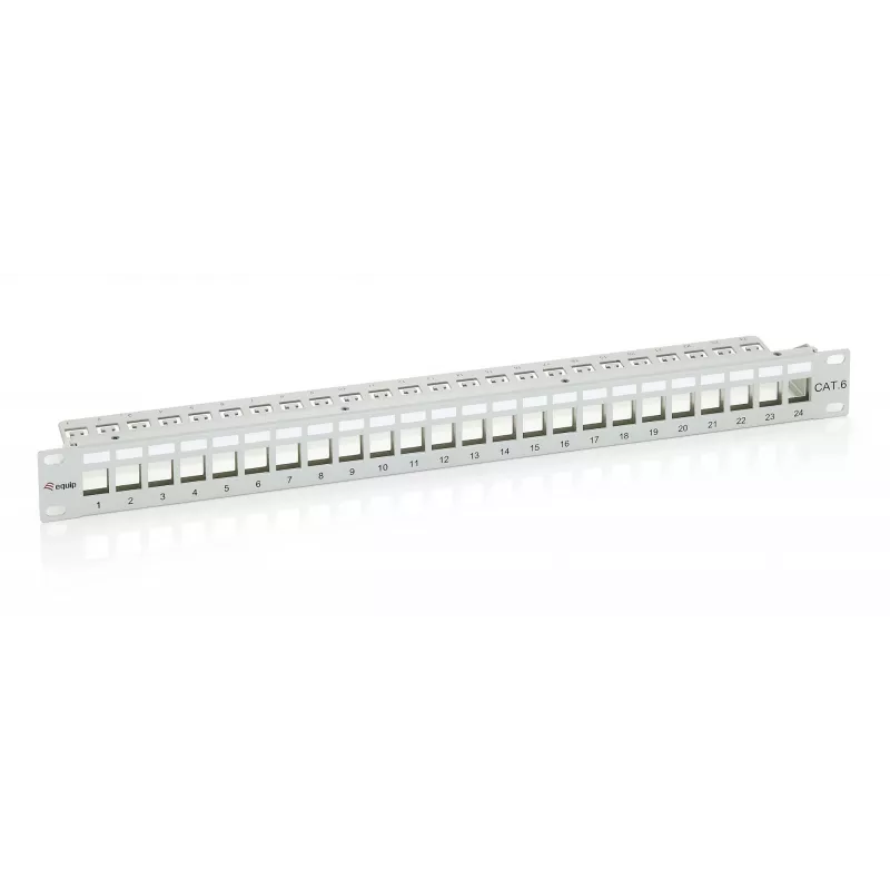 Equip 24-Port Keystone Cat.6 Shielded Patch Panel, Light hall
