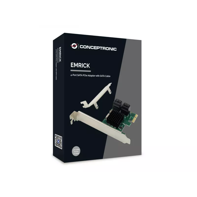 Conceptronic EMRICK 4-pordiline SATA PCIe adapter SATA kaabliga