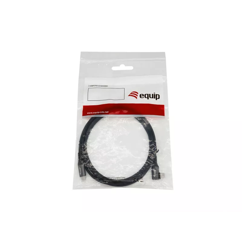 Equip USB 2.0 C-C 90° nurgaga kaabel, M/M, 2,0 m, 100 W Emark-kiibistikuga