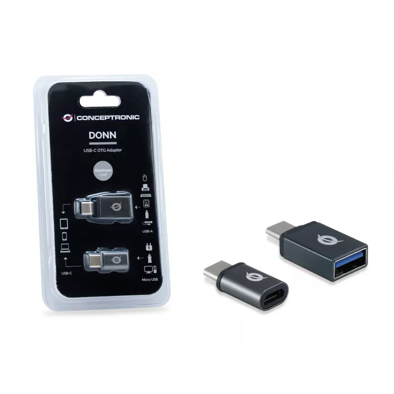 Conceptronic DONN04G USB-C USB-A/MicroUSB OTG-adapter, 2 tk