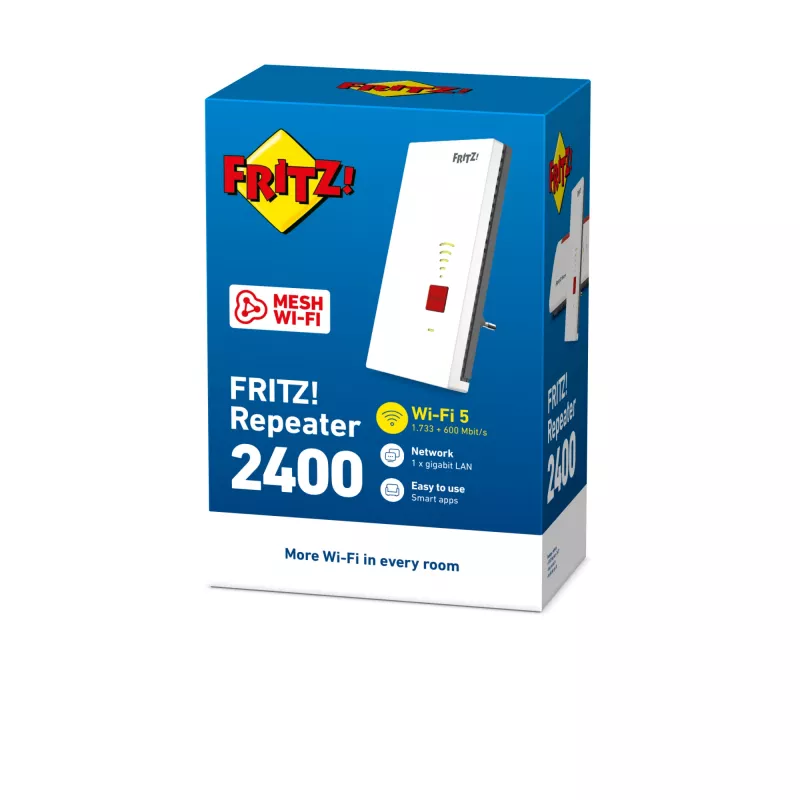 Traadita leviulatusepikendaja AVM FRITZ!Repeater 2400 Edition International — 1733 Mbit/s, 1× Gigabit Ethernet, IEEE 802.11ac/n