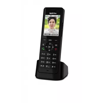 DECT juhtmeta telefonitoru AVM FRITZ! X6 must — valjuhääldi, automaatvastaja, helistaja ID, 100-kohaline telefoniraamat