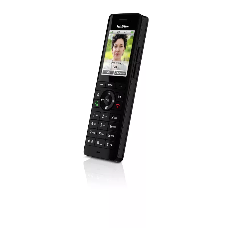 DECT juhtmeta telefonitoru AVM FRITZ! X6 must — valjuhääldi, automaatvastaja, helistaja ID, 100-kohaline telefoniraamat
