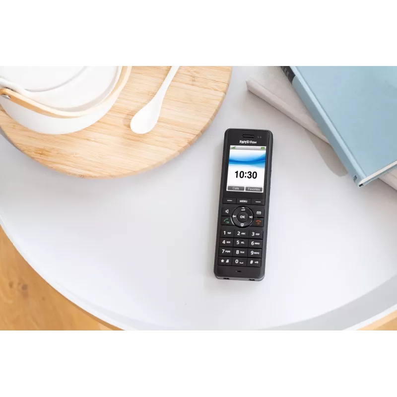 DECT juhtmeta telefonitoru AVM FRITZ! X6 must — valjuhääldi, automaatvastaja, helistaja ID, 100-kohaline telefoniraamat