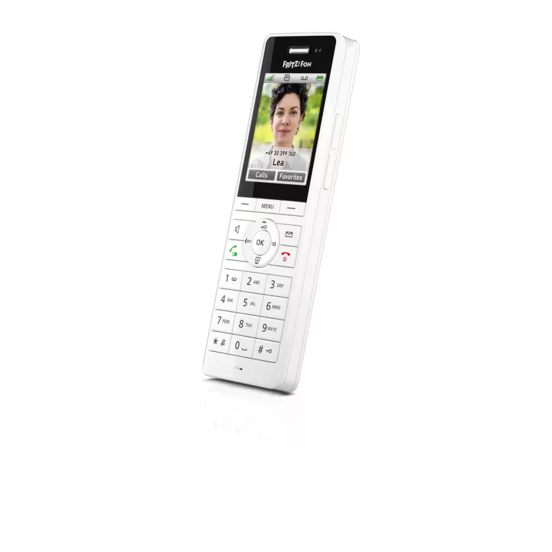DECT juhtmeta telefonitoru FRITZ X6 valge International — valjuhääldi, automaatvastaja, 100-kohaline telefoniraamat