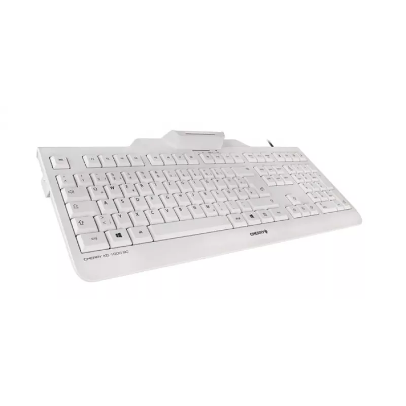 CHERRY KC 1000 SC klaviatuur universaalne USB AZERTY Belgia valge