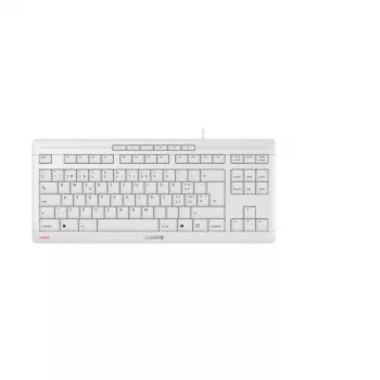 Klaviatuur Cherry STREAM TKL juhtmega USB QWERTZ Šveitsi valge, käärikvõtmelüliti, 94 klahvi, 1,8 m kaabel