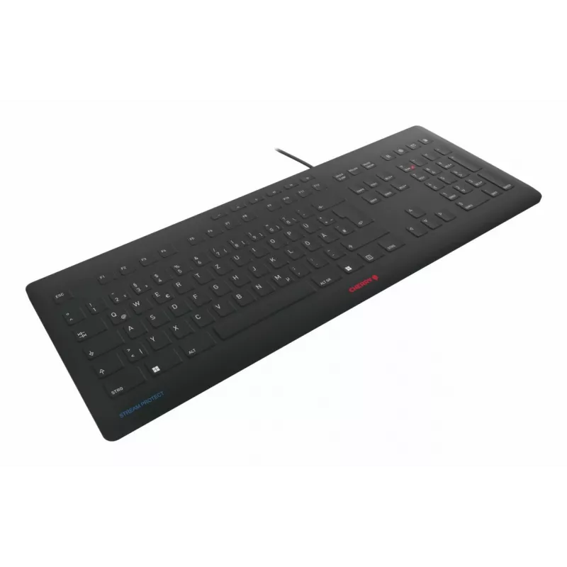 Contour Design STREAM PROTECT, täissuuruses (100%), juhtmega, USB, käärlüliti, QWERTY, must