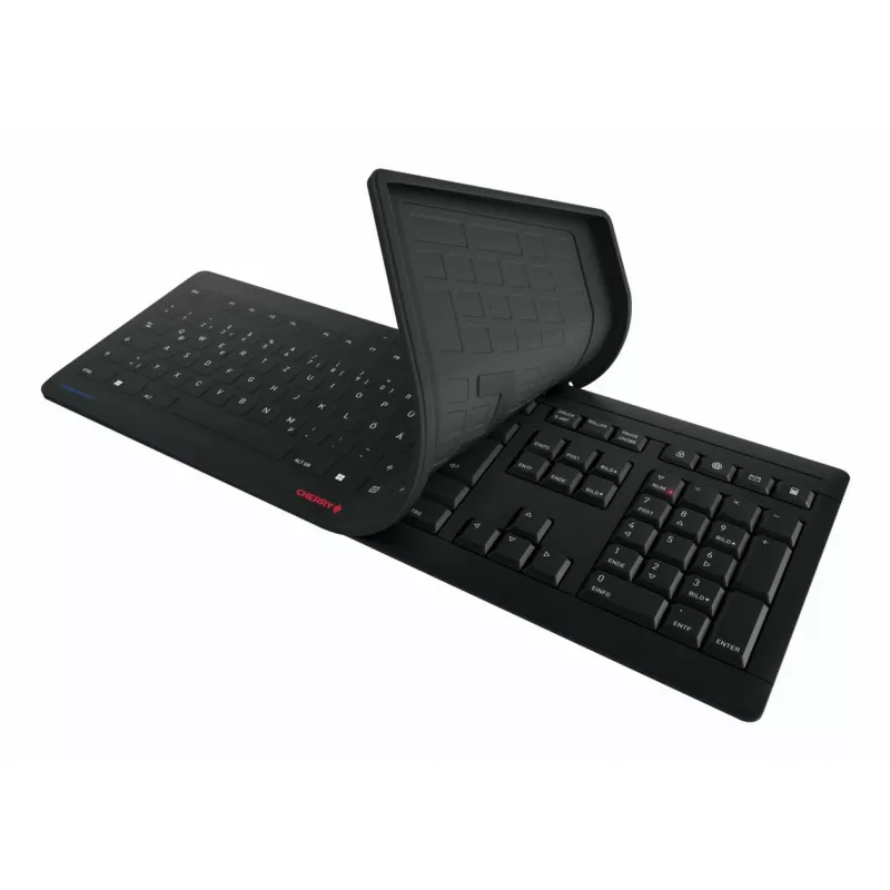 Contour Design STREAM PROTECT WIRELESS, täissuuruses (100%), juhtmeta, RF-juhtmevaba, käärtüüpi klahvilüliti, QWERTY, must