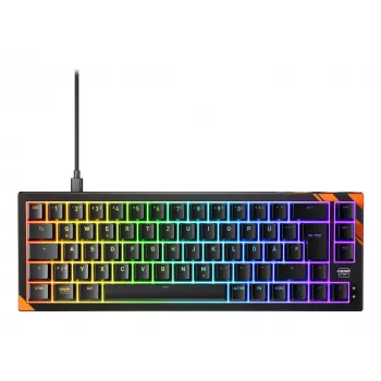 Mehaaniline mänguriklaviatuur Cherry K5 Pro TMR Compact — 65% paigutusega, QWERTZ, RGB-taustavalgustus, USB-juhtmega, 2 m kaabel, must/oranž