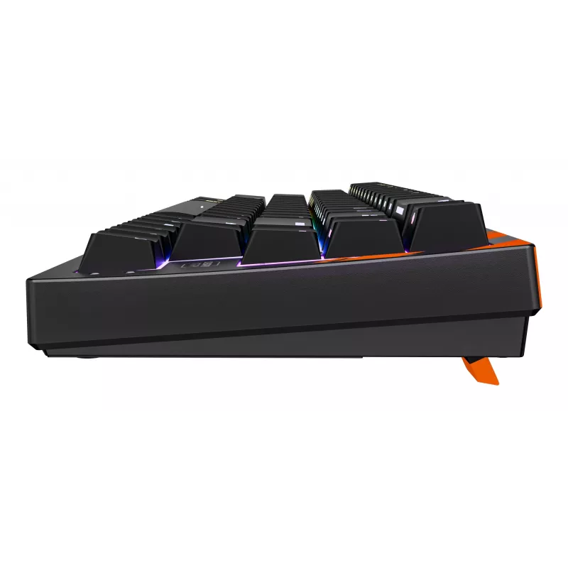 Mehaaniline mänguriklaviatuur Cherry K5 Pro TMR Compact — 65% paigutusega, QWERTZ, RGB-taustavalgustus, USB-juhtmega, 2 m kaabel, must/oranž