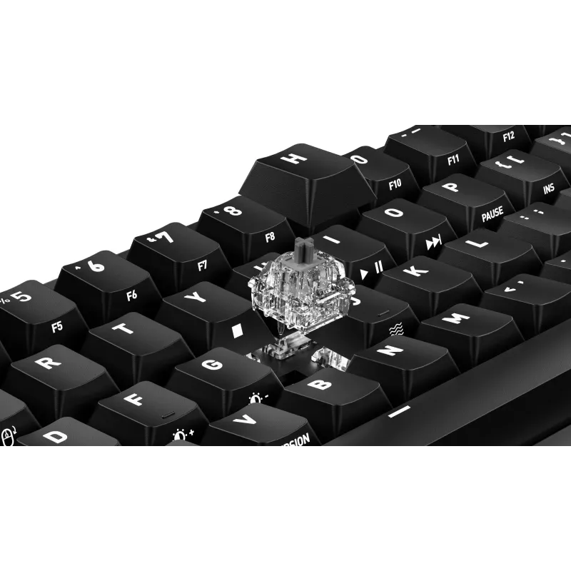 Mehaaniline mänguriklaviatuur Cherry K5 Pro TMR Compact — 65% paigutusega, QWERTZ, RGB-taustavalgustus, USB-juhtmega, 2 m kaabel, must/oranž