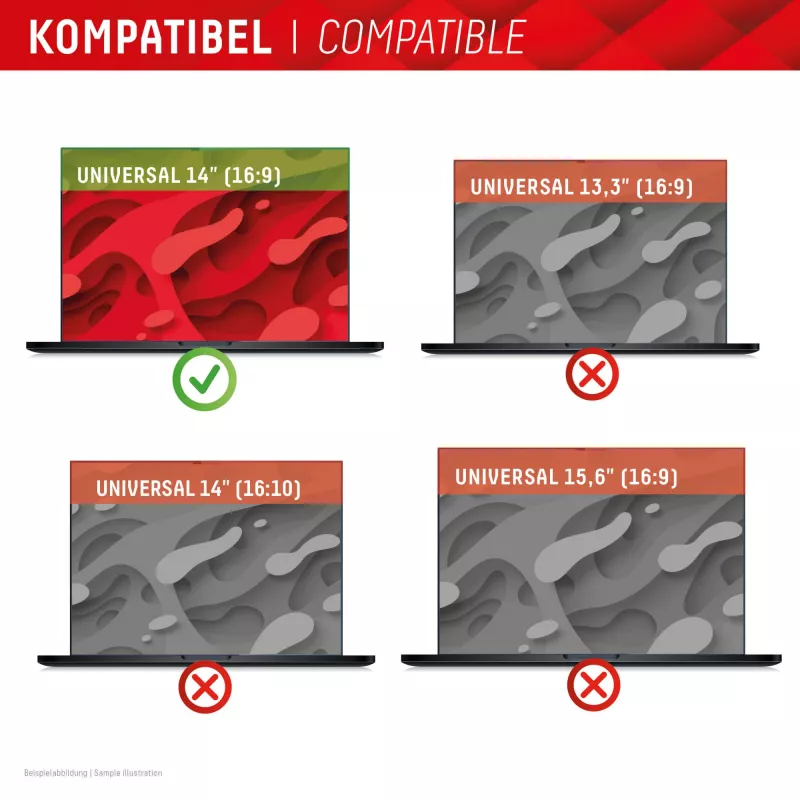Displex PRIVACY SAFE eemaldatav kahesuunaline privaatsusfilter sülearvutile (randlos/raamita) 14 inch (16:9)