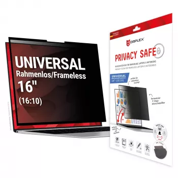 Displex PRIVACY SAFE eemaldatav 2-suunaline privaatsusfilter sülearvutile (raamita) 16 inch (16:10)
