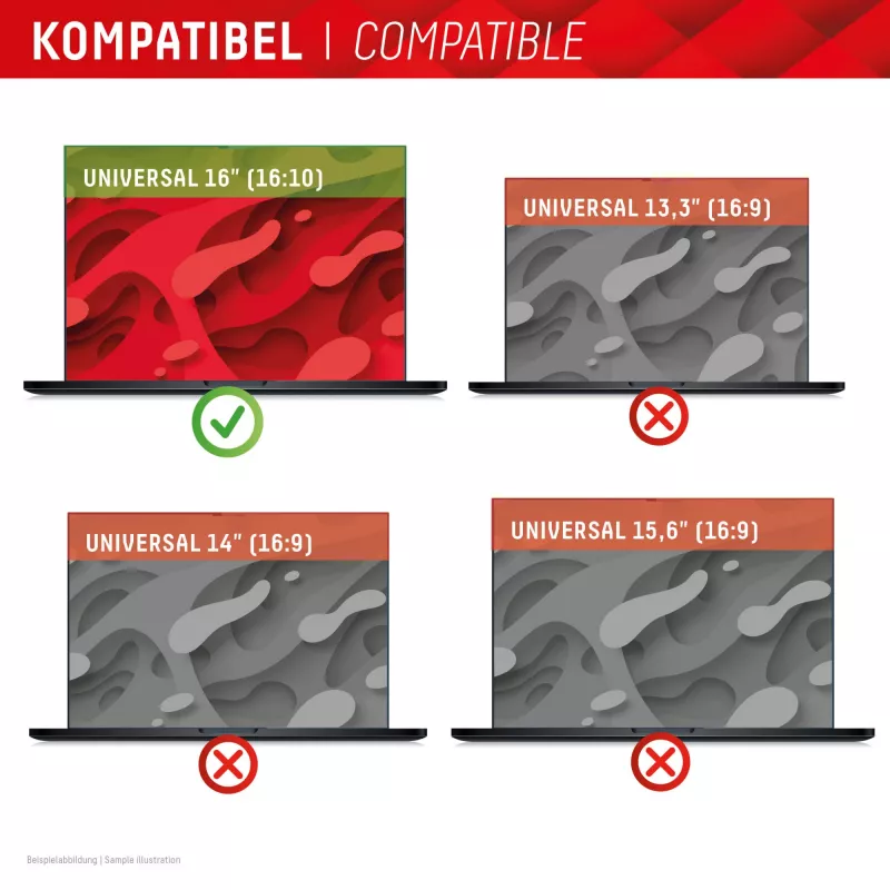 Displex PRIVACY SAFE eemaldatav 2-suunaline privaatsusfilter sülearvutile (raamita) 16 inch (16:10)