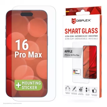 Displex Smart Glass (9H) Apple iPhone 16 Pro Max jaoks, paigalduskleebis, purunematu