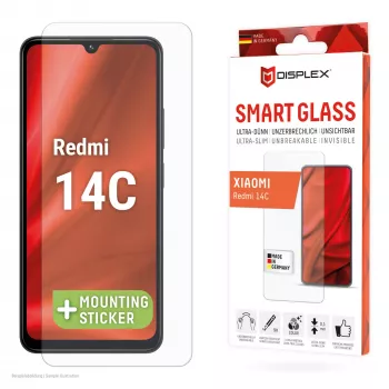 Displex Smart Glass (9H) Xiaomi Redmi 14C-le, paigalduskleebis, purunematu