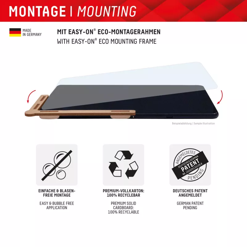 Displex Tablet Glass (9H) Samsung Galaxy Tab S10+ jaoks, Eco Mounting Frame, purunematu