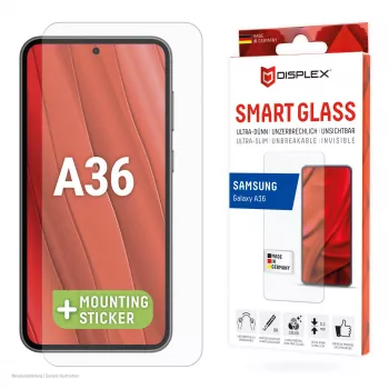 Displex Smart Glass (9H) Samsung Galaxy A36 jaoks, paigalduskleebised, purunematu