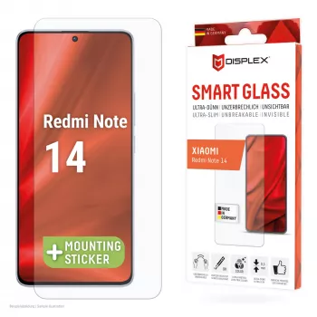 Displex Smart Glass (9H) Xiaomi Redmi Note 14 jaoks, paigalduskleebis, purunematu