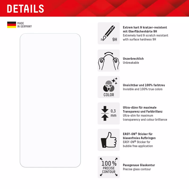 Displex Smart Glass (9H) Xiaomi Redmi Note 14 jaoks, paigalduskleebis, purunematu