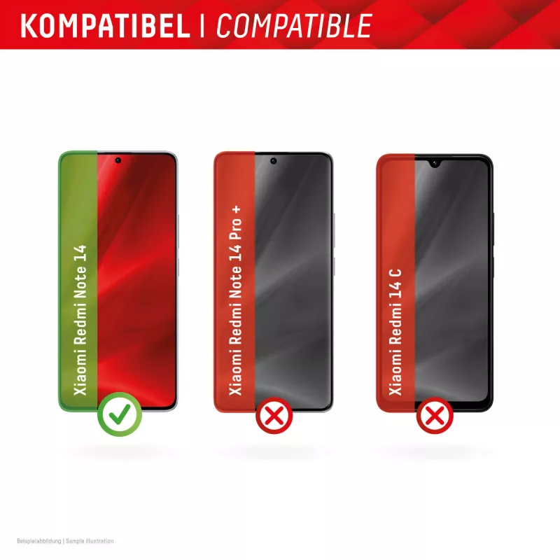 Displex Smart Glass (9H) Xiaomi Redmi Note 14 jaoks, paigalduskleebis, purunematu