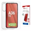 Karastatud klaasist ekraanikaitse + ümbris Samsung Galaxy A36-le, e.v.i., Ökopaigaldusraam, kriimustuskindel, läbipaistev