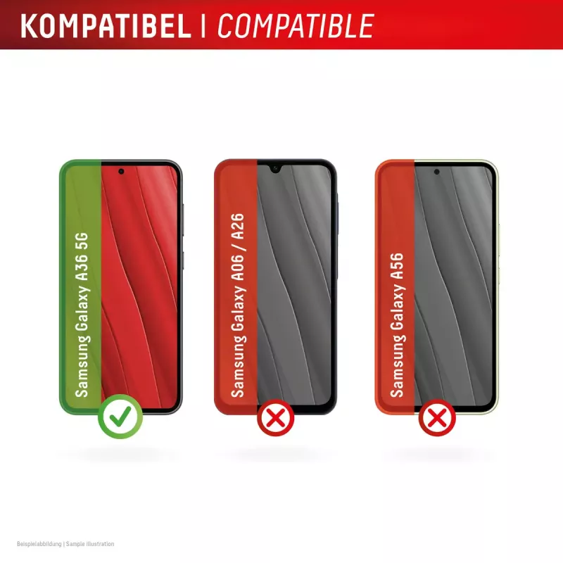 Karastatud klaasist ekraanikaitse + ümbris Samsung Galaxy A36-le, e.v.i., Ökopaigaldusraam, kriimustuskindel, läbipaistev
