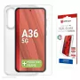 Karastatud klaasist ekraanikaitse + ümbris Samsung Galaxy A36-le, e.v.i., Ökopaigaldusraam, kriimustuskindel, läbipaistev