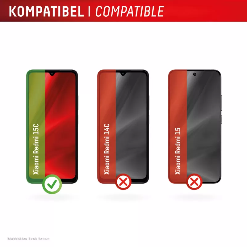 e.v.i. DISPLEX Smart Glass Xiaomi Redmi 15C jaoks — karastatud klaasist ekraanikaitse, mudel 02198