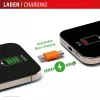 Displex Phone-to-Phone avariilaadija, USB-C USB-C-le, minipistik + painduv kaabel, kompaktne 2 komplekti