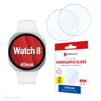 Ekraanikaitse e.v.i. Displex 9H Glass Galaxy Watch 8 40mm, 2 tk, üliõhuke, raamita, sõrmejäljevastane