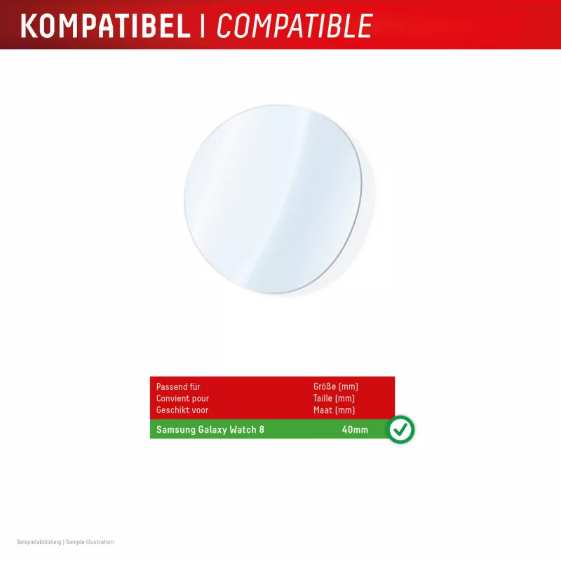 Ekraanikaitse e.v.i. Displex 9H Glass Galaxy Watch 8 40mm, 2 tk, üliõhuke, raamita, sõrmejäljevastane