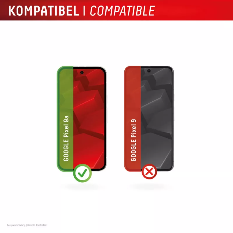 Ekraanikaitsme ja korpuse komplekt e.v.i. Google Pixel 9a jaoks — karastatud klaas, ökopaigaldusraam, läbipaistev, kriimustuskindel