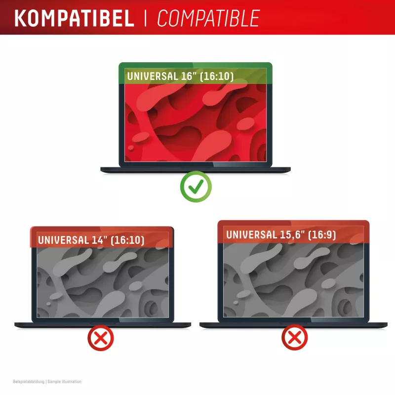 Privaatsusfilter e.v.i. Displex PRIVACY SAFE magnetiline kahepoolne 16-tollisele (16:10) sülearvutile/sülearvutile, raamita, läikiv/matt, 3H