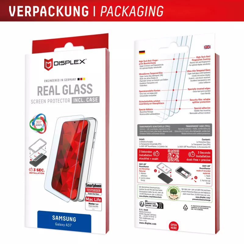Displexi ekraanikaitse + ümbris Samsung A37-le, kriimustuskindel