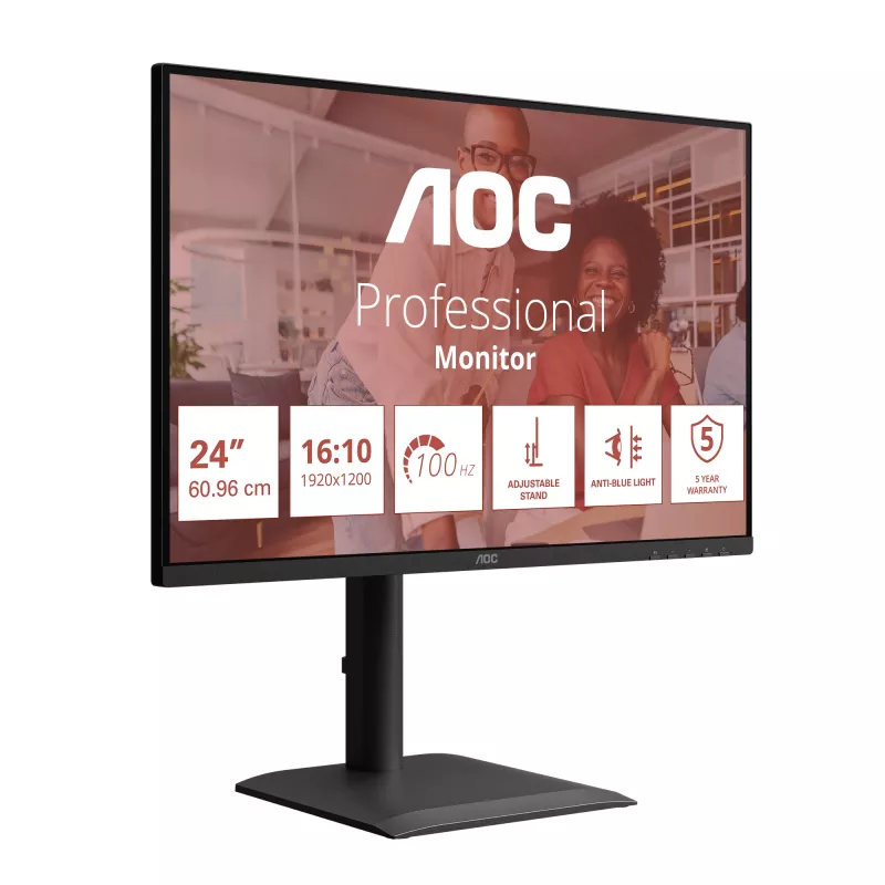 AOC E4 X24E4U arvutikuvar 61 cm (24 tolli) 1920 x 1200 pikslit Full HD LED Must