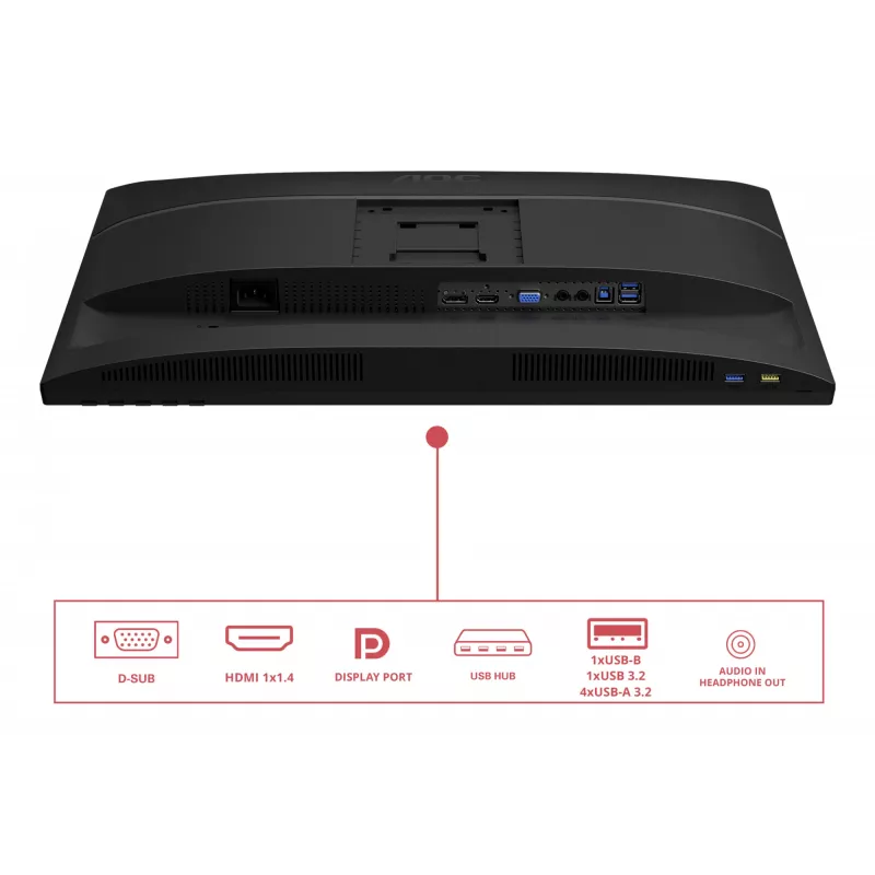 AOC E4 X24E4U arvutikuvar 61 cm (24 tolli) 1920 x 1200 pikslit Full HD LED Must