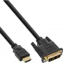 InLine HDMI-DVI-kaabel isane / 18+1 isane kullatud 15m