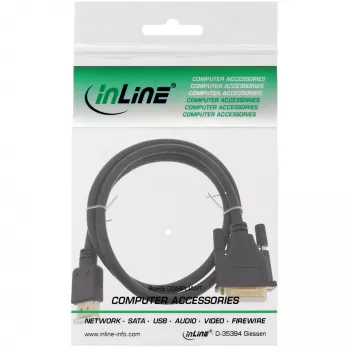 InLine HDMI-DVI-kaabel isane / 18+1 isane kullatud 15m
