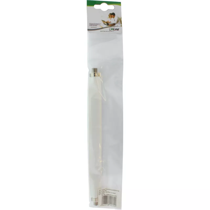 Akna läbiviik SAT-kaablile InLine F-pistik isane–isane, valge, 21×220×13 mm