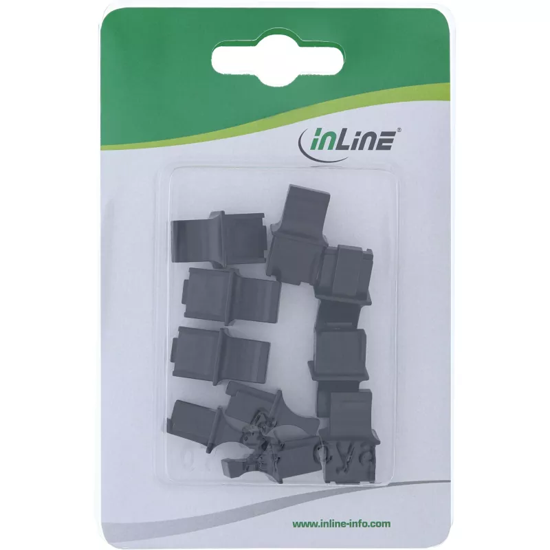 Tolmukate RJ45 emapistiku jaoks InLine 59942C must 10 tk