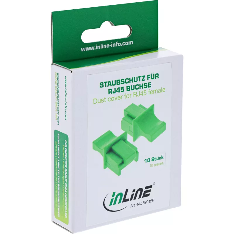 InLine tolmukaitse RJ45 emasele, roheline, 10 tk