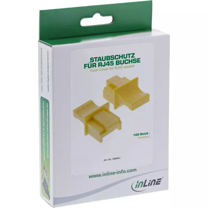 InLine tolmukate RJ45 emasele, kollane, 100 tk.